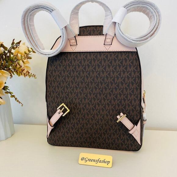 NWT Michael Kors Jaycee Medium Zip Pocket Backpack powder blush - Picture 5 of 10